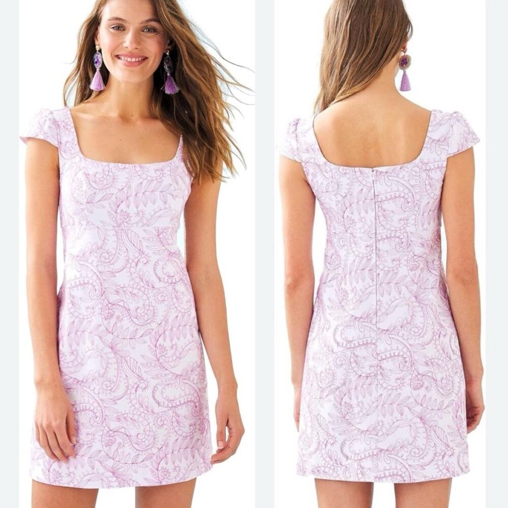 Lilly Pulitzer Laurent Dress Purple Quartz/Sunshine Swirl Embroidery size 2